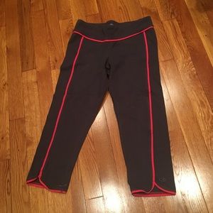 Gray and Pink Athletic Quarter Leggings